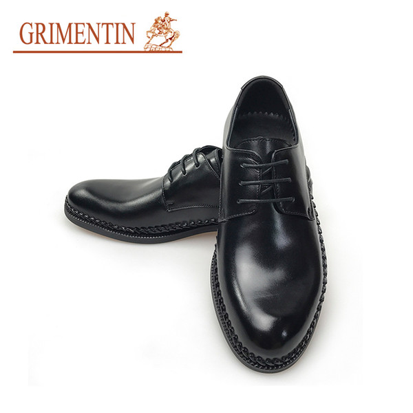 GRIMENTIN Genuine leather mens oxford shoes hot sale brand formal men dress shoes Italian fashion business office black male shoes