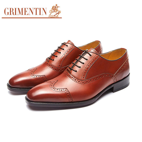 GRIMENTIN Hot sale brand customized handmade mens dress shoes genuine leather men oxford shoes fashion business party mens wedding shoes