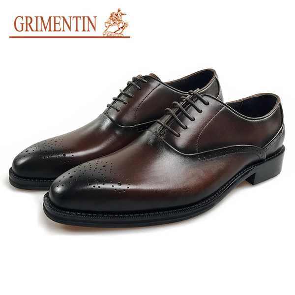 GRIMENTIN Hot sale Italian brand men oxford shoes fashion designer dress mens leather shoes hot sale formal business wedding male shoes JM