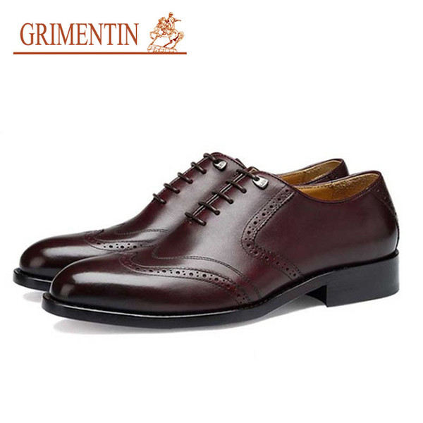 GRIMENTIN Hot sale brand customized handmade mens shoes genuine leather oxford shoes Italian fashion formal business wedding men dress shoes