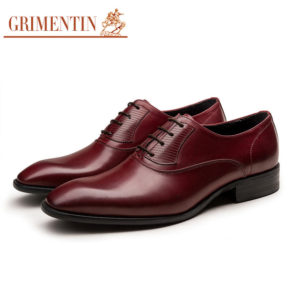 GRIMENTIN Hot sale genuine leather mens dress shoes high quality black men oxford shoes fashion designer wedding formal business male shoes