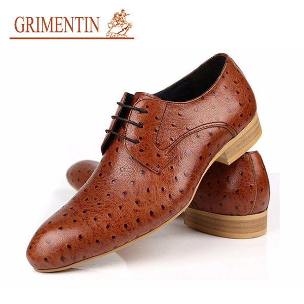 GRIMENTIN Brand genuine leather male shoes Italian fashion designer formal mens dress shoes hot sale business office wedding men shoes