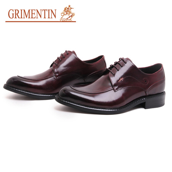 GRIMENTIN Fashion Italian designer formal mens dress shoes genuine leather black brown oxford shoes hot sale wedding office male shoes SE2