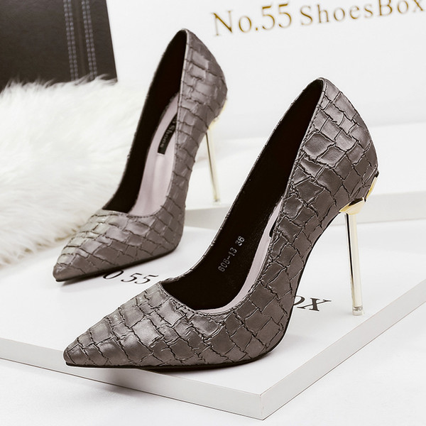 Slip-on High Heels Lady Dress Shoes PU Leather Women Pumps Heels Festival Party Wedding Shoes Business Formal Pumps Heels GWS274