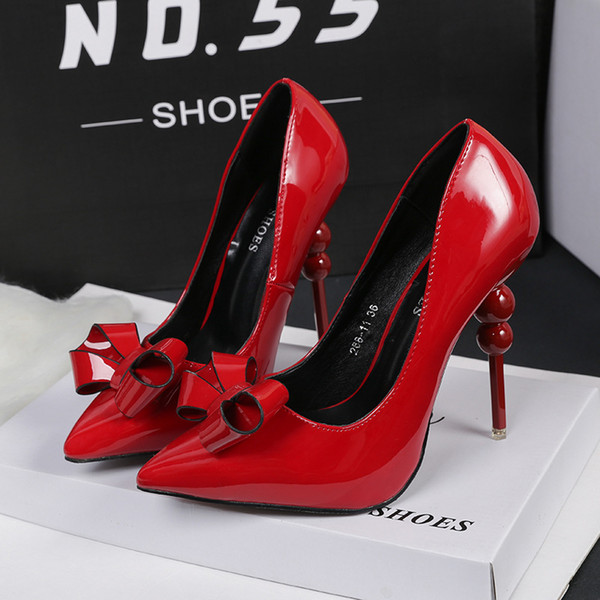 Bowknot High Heels Lady Dress Shoes Clubwear Women Pumps Heels Festival Party Wedding Shoes Business Formal Pumps Heels GWS282