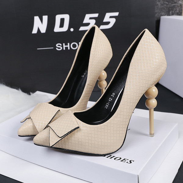 2017 Bowknot High Heels Lady Dress Shoes Sexy Women Pumps Heels Festival Party Wedding Shoes Business Formal Pumps Heels GWS283