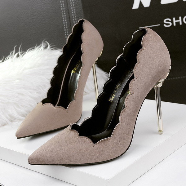 2017 Slip-on Lady Dress Shoes Women Pumps Heels Metal Thin High Heels Festival Party Wedding Shoes Formal Pumps Sandals GWS235