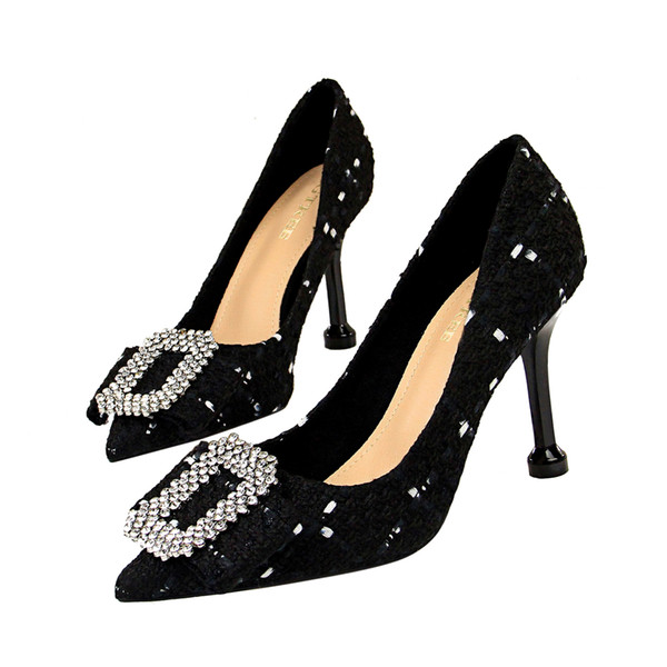 Sexy Rhinestone Lady Dress Shoes Women Heels Pumps High Heels Festival Party Wedding Shoes Stiletto Formal Pumps Business Shoes GWS608