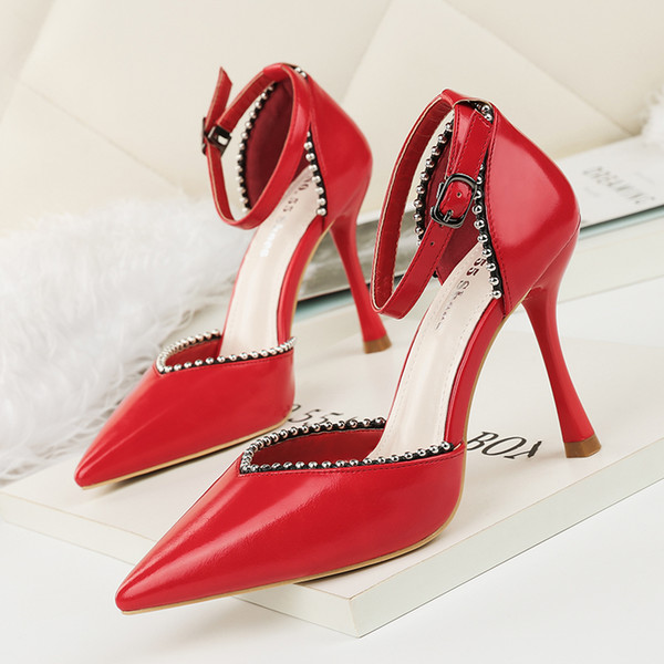 Sexy Buckle Strap High Heels Lady Dress Shoes Women Heels Pumps Festival Party Wedding Shoes Business Formal Pumps Stiletto Heels GWS492