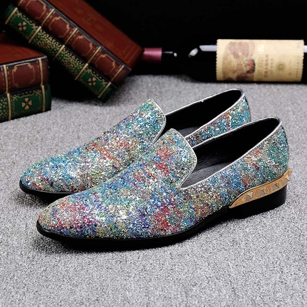 Men Glitter Shoes New Mens Fashion Casual Flats Men's Designer Dress Shoes Loafers Men Shoe