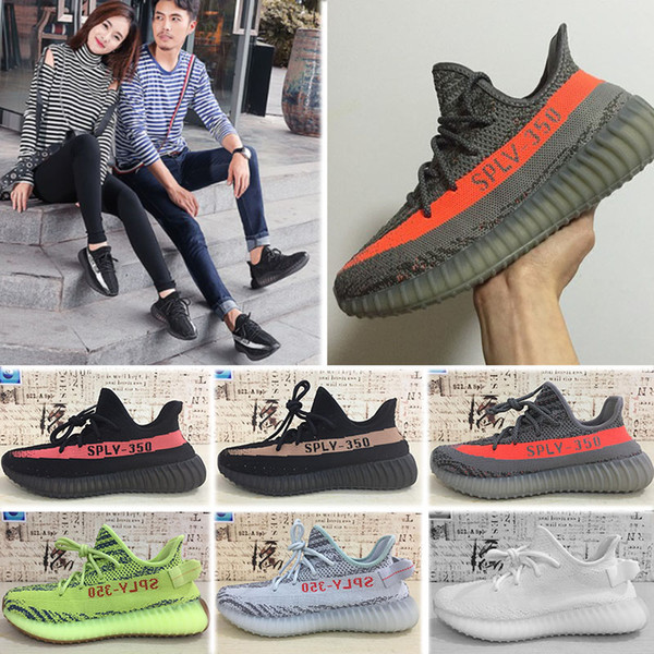Kanye West Running Shoes Butter Sesame Static Mens Womens Sneakers Semi Frozen Yellow Blue Tint Beluga Black Red Bred Sport Trainers