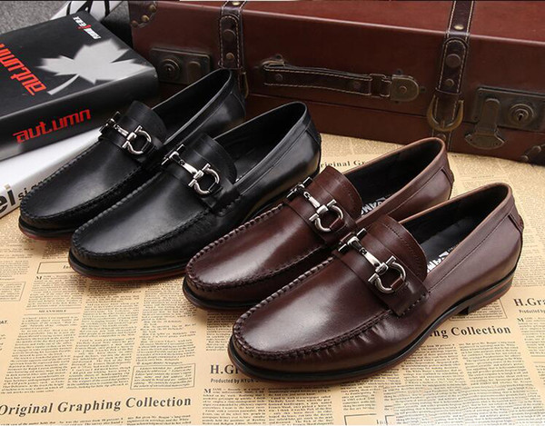 Fashion Mens Office Dress Dhoes Genuine Leather Breathable Italian Designer Men Work Shoes Flats Suit for Party Size 45 stock