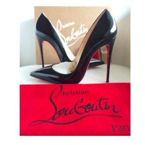 Christian ChristianLoubouTΙN CL women red bottom pumps high heels peep toe Stiletto dress shoes platform patent leather silver plus a2