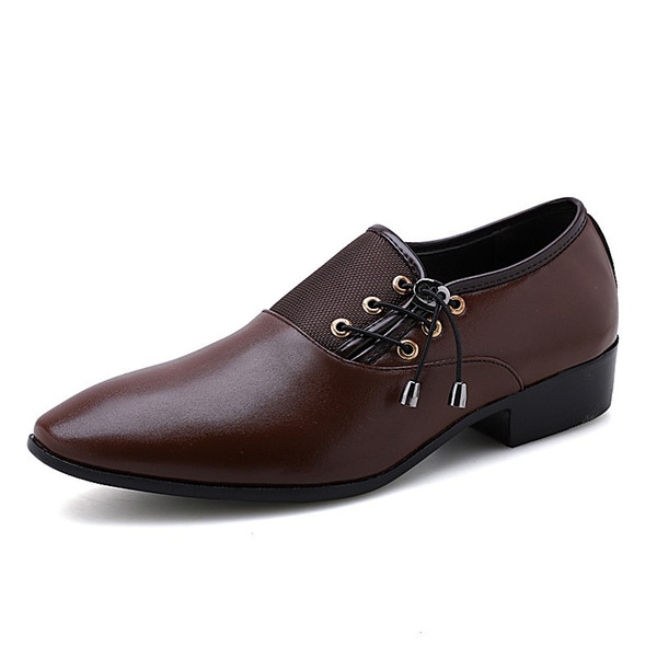 Big size Men genuine leather dress shoes special side lace up men shoes men dress flats man cowskin dress loafer zy243