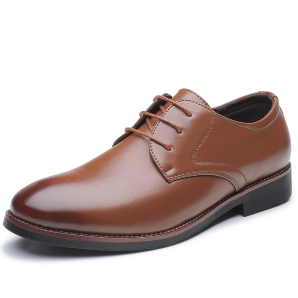Simply design Round toe shoes Big size mens lace-up shoes dress loafer classic man business flats travel shoes for man JI31