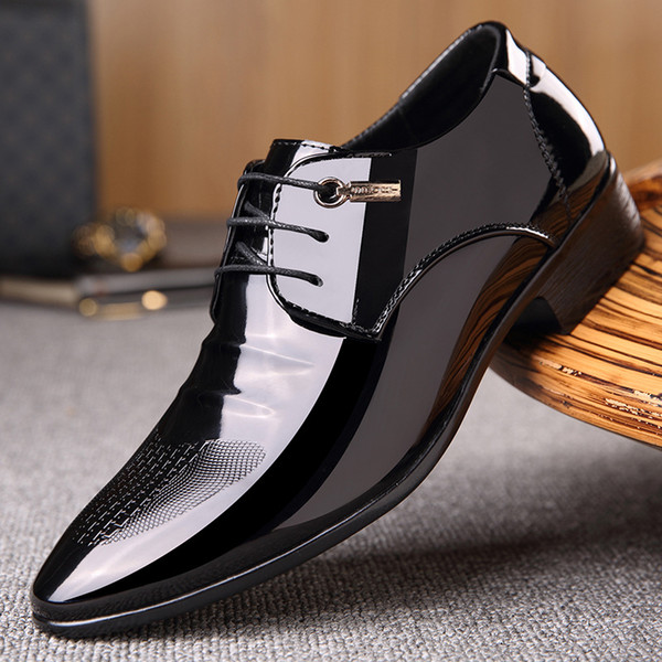 Business man shoes Elegant dress shoes for man Official casual shoe for gentleman Patent upper lace up shoe zy319