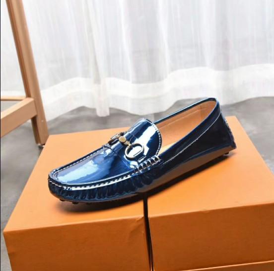 Original Box New Fashion Mens Loafers Dress Wedding Leather Shoes Casual Walk Shoes Paris Office Drive Flat Heel Top Quality Size 38-44