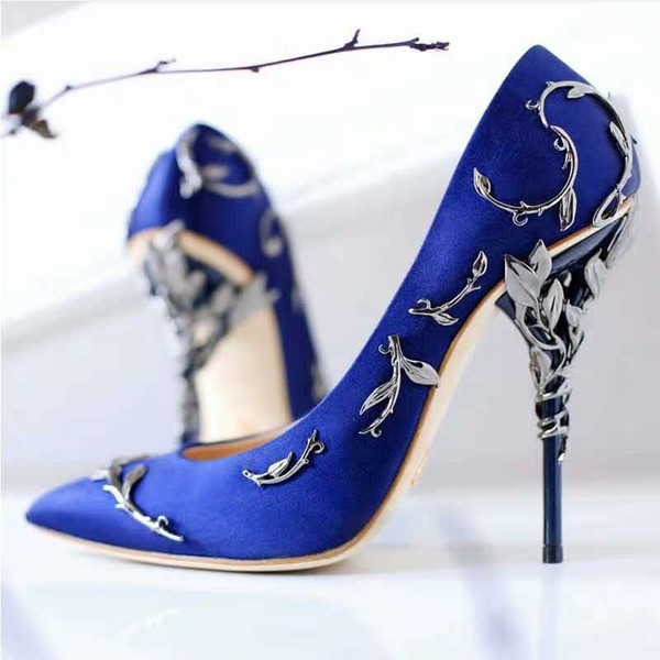 High-quality metal accessories super-high heel pointed slim-heeled shoes Luxury nightclub women's shoes show party slim-heeled heteromorphic