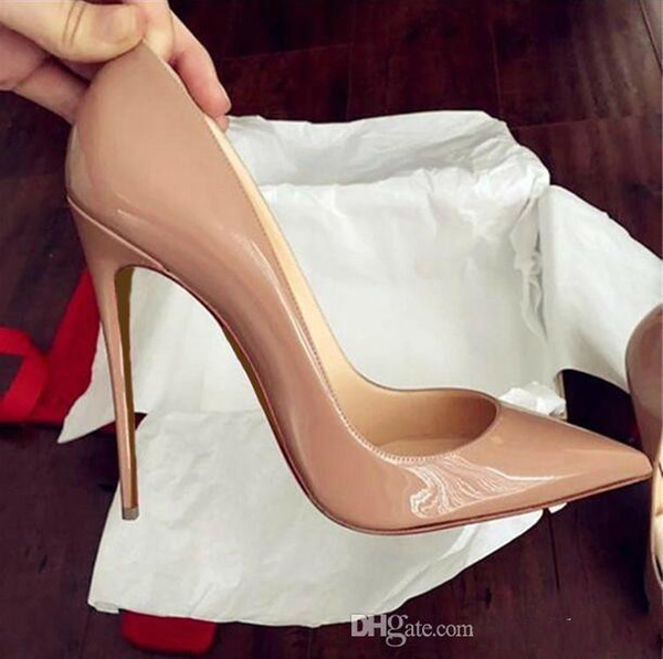 Top Quality 2018Women Shoes Red Bottoms High Heels Sexy Pointed Toe Red Sole 8cm 10cm 12cm Pumps Come With Logo dust bags Wedding shoes