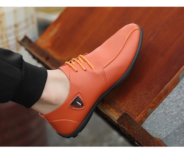 Fashion British style men's shoes men's business casual PU leather shoes thin low belt tie flat men's singles shoes