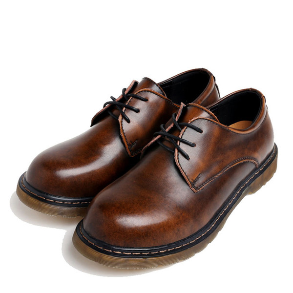 Men Oxford Genuine Leather Vintage Dress Formal Shoes Casual Leather Work Shoes Handmade Plus Size Shoes 37-47