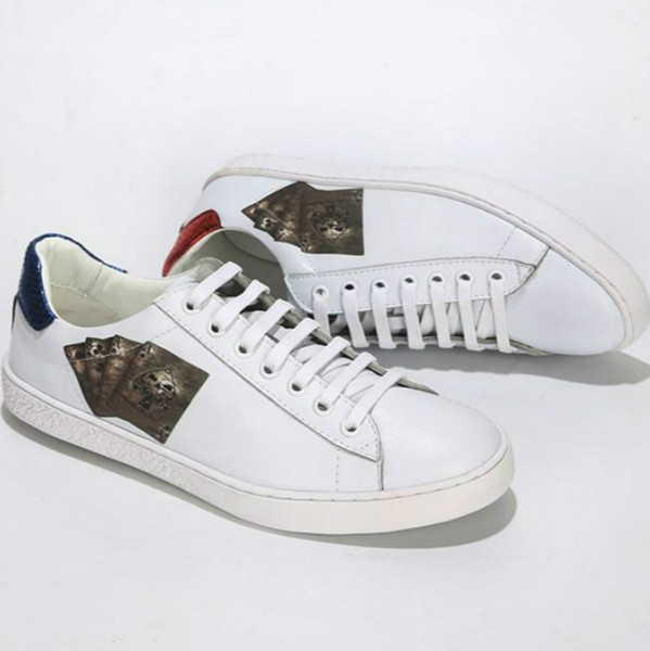 (with box) men's shoes new luxury white shoes leather low to help Korean casual shoes high-end quality