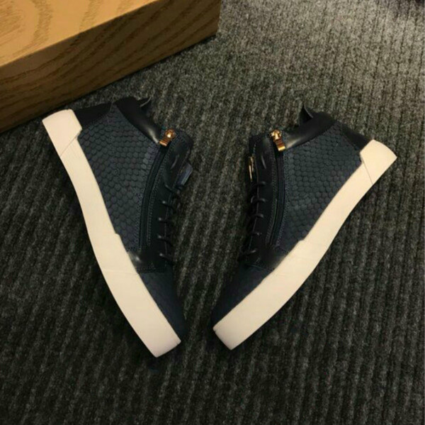 High-top casual shoes running shoes high-end quality leather black fashion designer handmade shoes quality assurance manufacturers promotion
