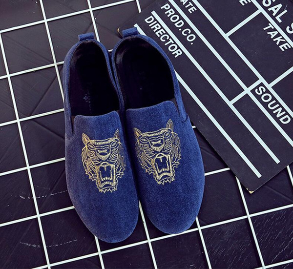 2019 New Arrival Fashion luxury Designer Tiger Men shoes for leather Casual sneakers Flat loafers Doug shoes size 40-44