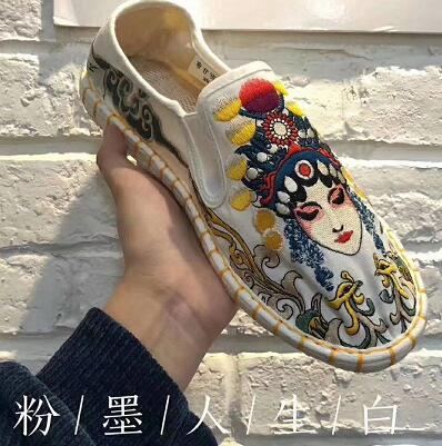 Cultural heritage suzhou embroidery high quality pure hand men's and women's casual shoes