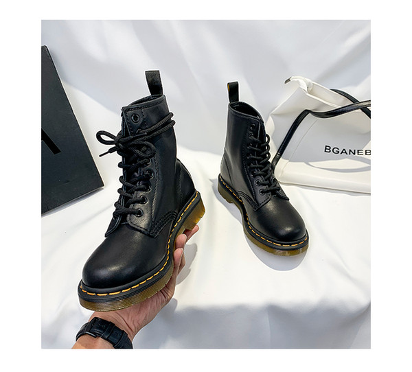 Designer Martin Genuine 100% Dr Leather shoes 1460 boots men Motorcycle Style Martin thick soles work boots casual motor shoes with box