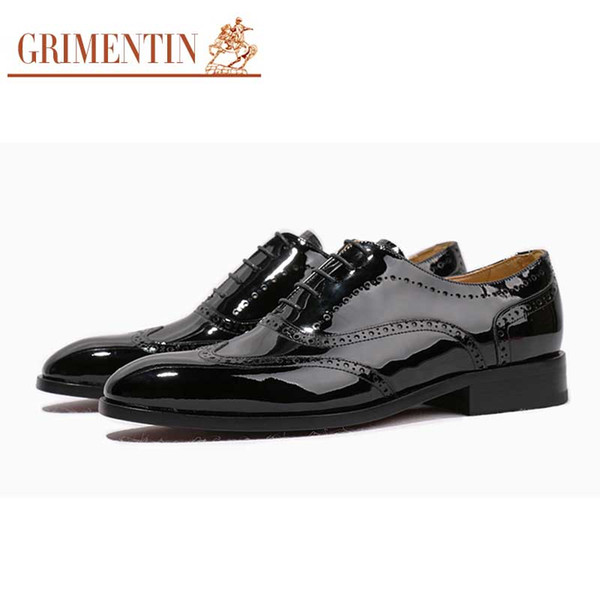 GRIMENTIN Hot sale Italian brand customized handmade mens wedding shoes patent leather men business shoes fashion party mens dress shoes