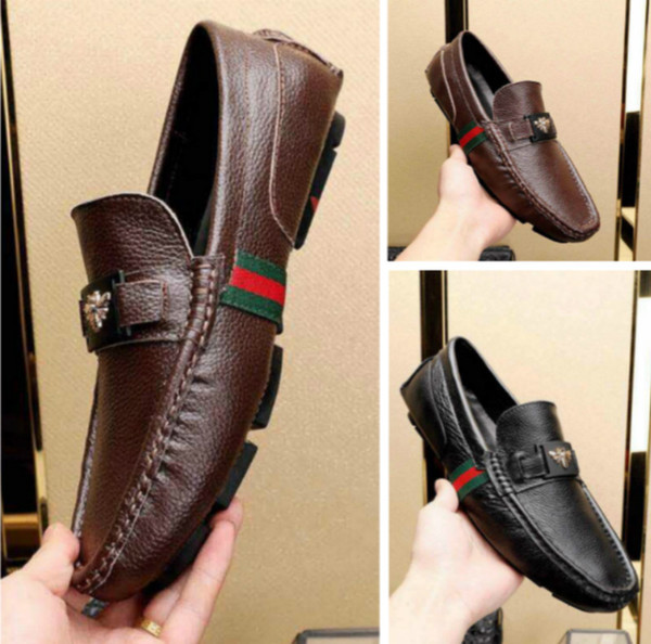 Men's shoes classic explosion casual shoes leather upper European station high-end quality top luxury business shoes (with box)