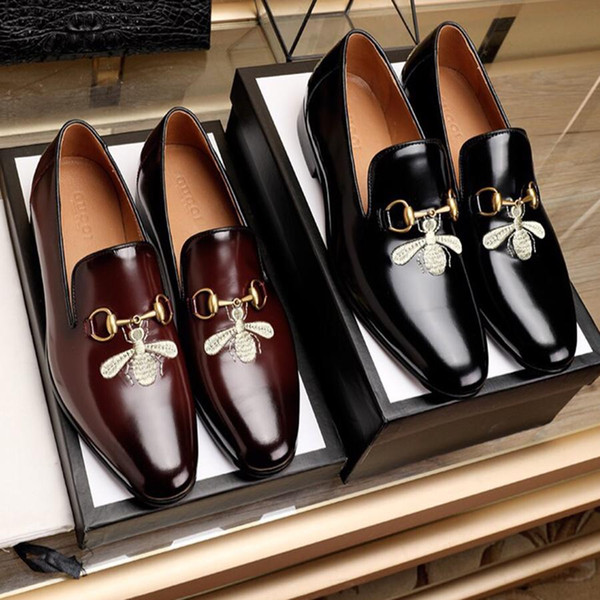 European new luxury High Quality Leather Men Shoes Brogues, slip on Bullock Business Men Oxfords Shoes Men Dress Shoes 