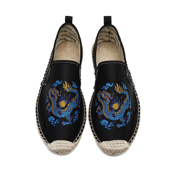 Men Walking Shoes Slip On Fisherman Comfortable Mens Flats Summer Breathable Loafers Shoes Handmade Fisherman Canvas Shoes Q-505