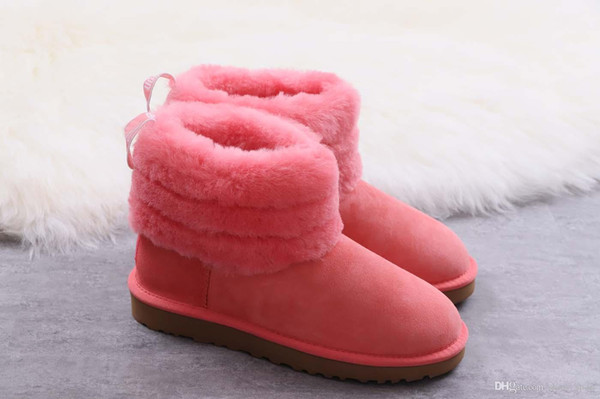 NEW COZY Top Quality Sheep Fur wgg Women Australia Style Snow Boots CLASSIC MINI FLUFF QUILTED BOOT Winter Genuine Leather Wool Boots