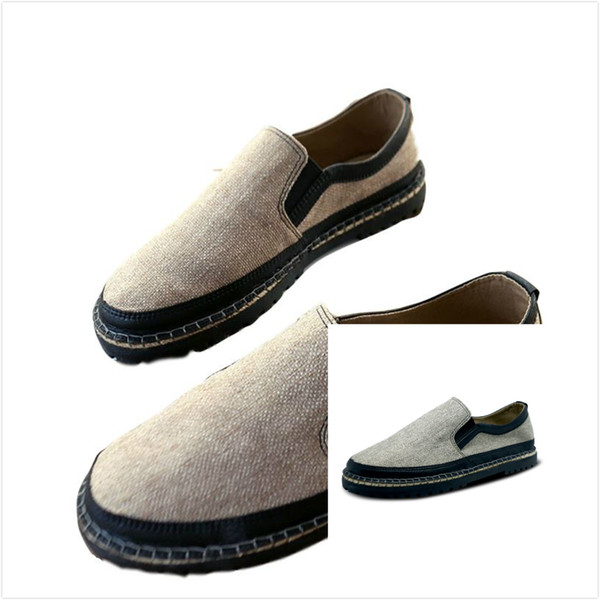 New Spring Autumn Casual Shoes Leisure Linen Hand-made Shoes Men Shoes