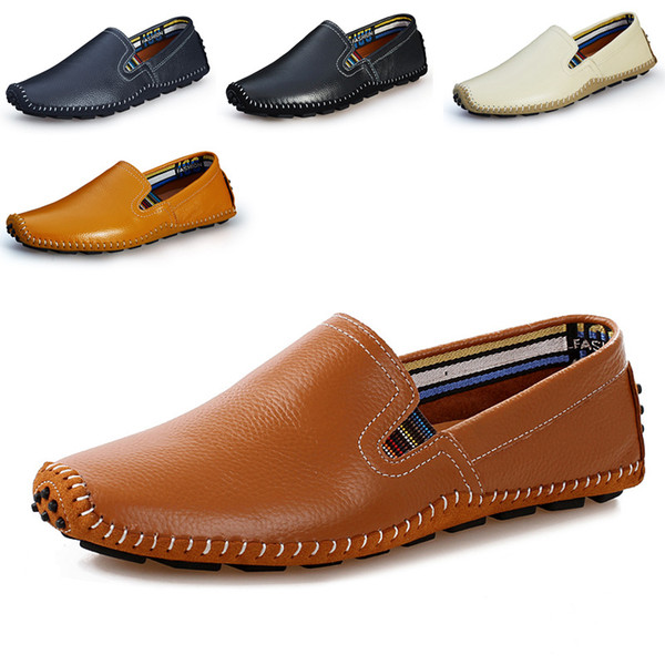 Big Size Brand Fashion Soft Moccasins Men Loafers High Quality Genuine Leather Handmade Men Flats Shoes Gommino Driving Shoes 2a