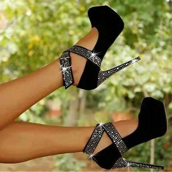 new fashion shoes platform high heels rhinestone sapatos melissa ladies shoes sandalia stiletto heel women pumps handmade party shoes