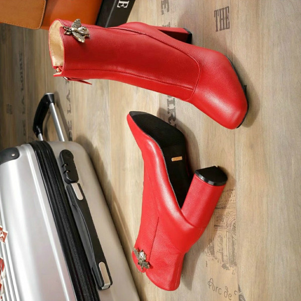 Comfortable women's ankle boots classic style high heels luxury top fashion designer brand women's shoes factory direct sales