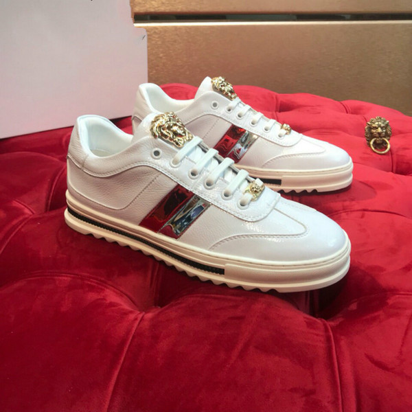 Men's shoes big brand high-end brand casual shoes fashion trend leather upper European station factory direct sales (with box)