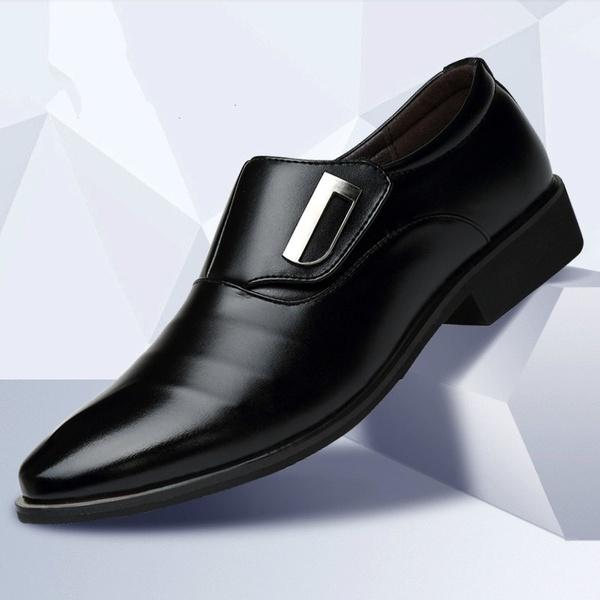 Men's Fashion Casual Leather Shoes Business Suit British Style Pointed Toe Shoes Male Fashion Wedding Dress Shoes