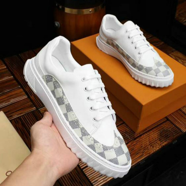 Luxury men's low-top casual shoes running shoes top high-end flat shoes leather upper designer fashion trend