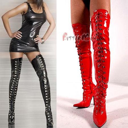 WONDERHEEL EXTREME HIGH HEEL 12CM HEEL LONG LENGTH WOMENS THIGH HIGH MEN SIZE BLACK LACE UP FULL ZIP BOOTS NEW LADIES HEELS DROPSHIPPING