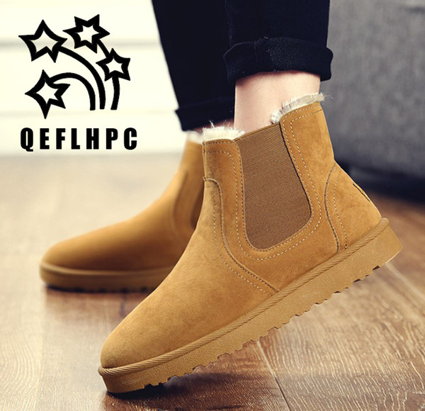 2018. Winter. Martin boots. Men's snow boots. Anti-skid and wear-resistant. Keep warm. Fashion leisure shoes. Student. Home work.Ankle Boots