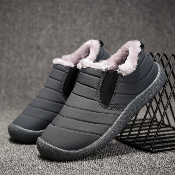 Size35-48 Waterproof Women Winter Shoes Couple Unisex Snow Boots Warm Fur Inside Antiskid Bottom Keep Warm Mother Casual Boots