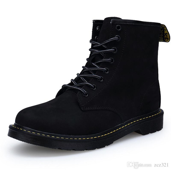 Size 5~10 Spring Autumn Real Leather Martins Men Women Boots Snow Boots Military Girls for Casual Walking Shoes Winter men Bota 2017