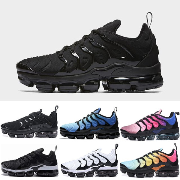 2018 New Olive Mens Sneakers Plus Nylon Metallic White Silver Colorways Pack TN Triple Black Sports Men Running Shoes US Sz7-11