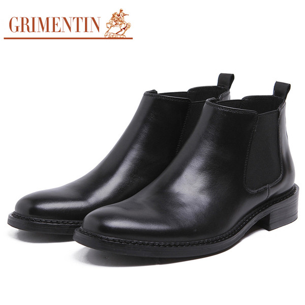 GRIMENTIN Hot sale brand men boots Italian fashion designer dress man ankle boots genuine leather black brown business office mens shoes