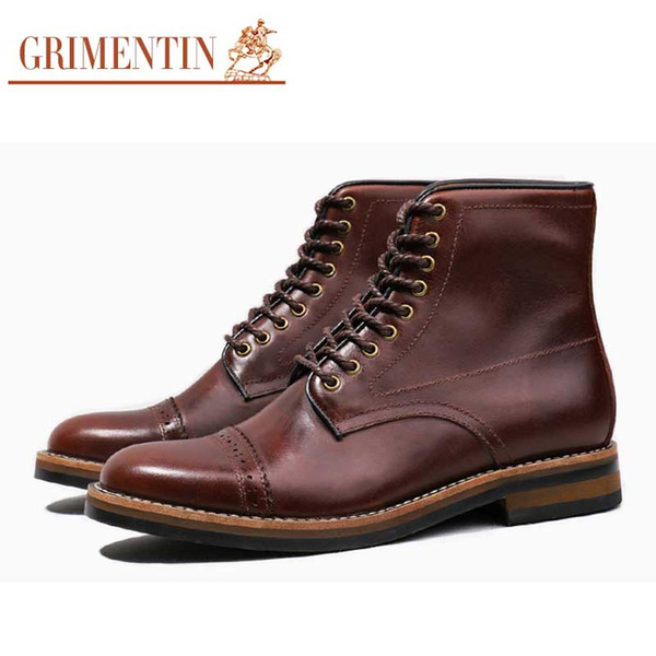 GRIMENTIN Hot sale Italian brand men boots customized handmade male shoes genuine leather dress men ankle boots fashion business mens shoes