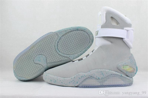 Air Mag Sneakers Marty McFly's LED Shoes The Future Glow In The Gray Black Mag Marty McFly Sneakers With Box Top Quality Basketball Sho